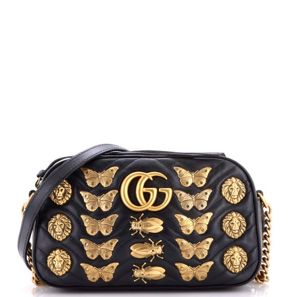 Gucci Handbags - Gucci Small GG Marmont Shoulder Bag Embellished Matelasse Leather
